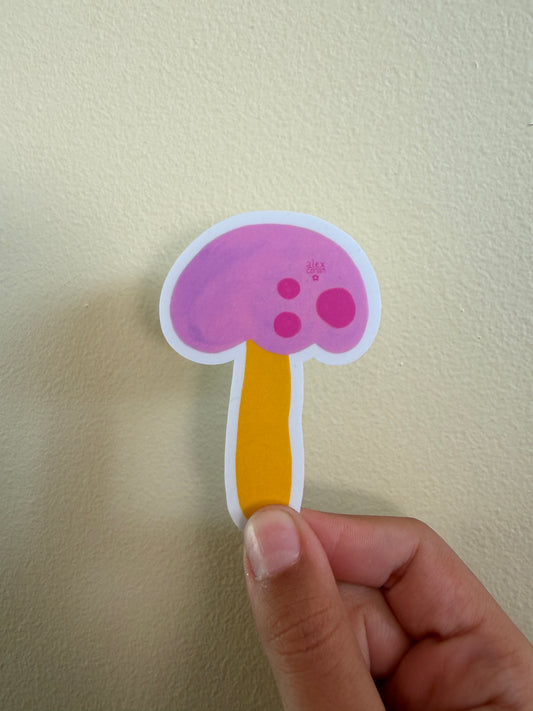Painted mushroom stickers