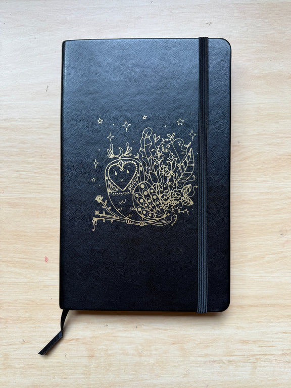 Gold owl leather journal