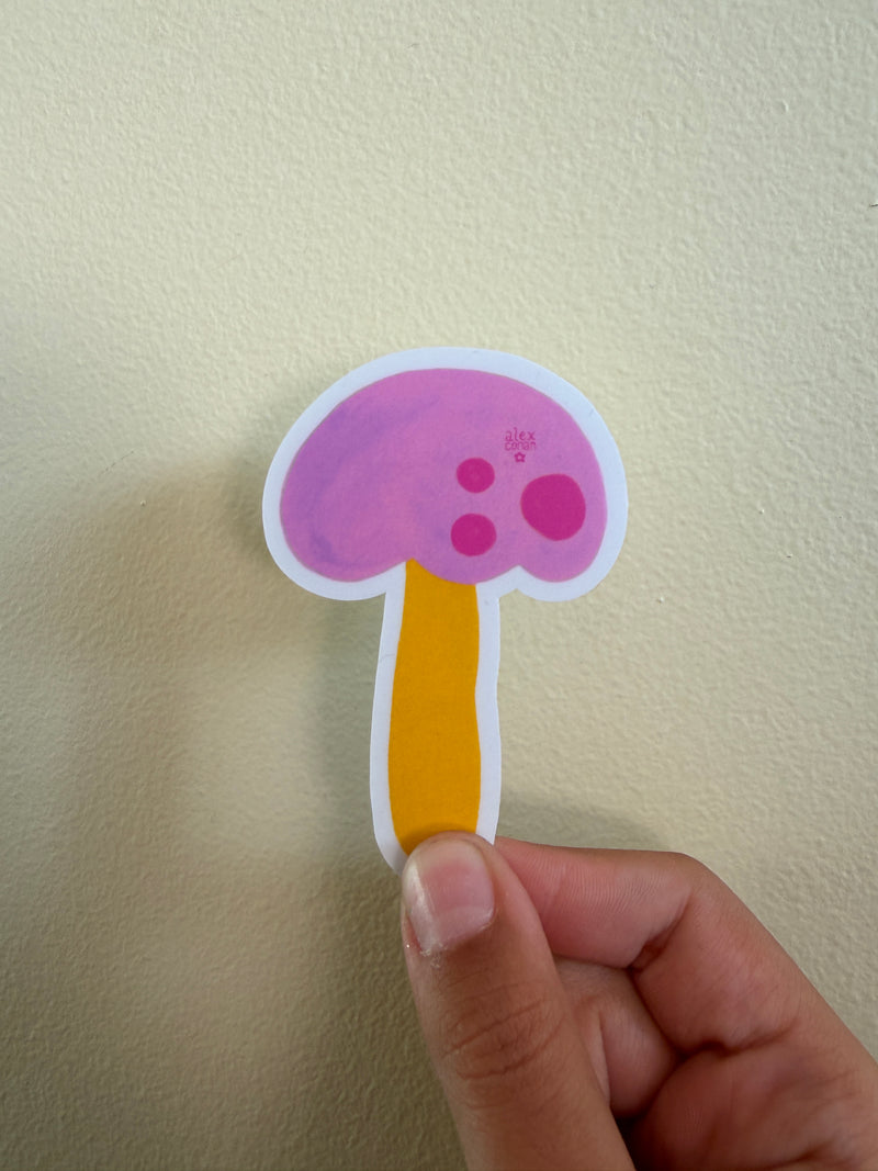 Painted mushroom stickers