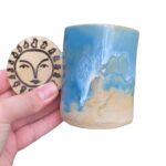 Sun & Moon slab built mug